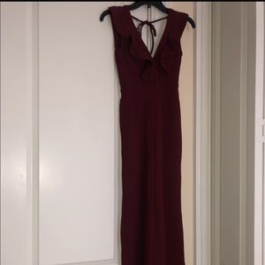 Burgundy Wideleg Jumpsuit